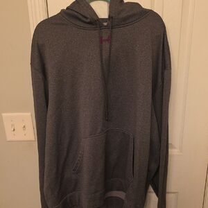 Under Armour Charcoal Hoodie with Magenta Logo